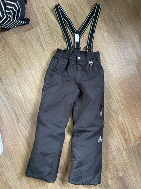 Gerry Black Kids Snow Pants with Striped Suspenders